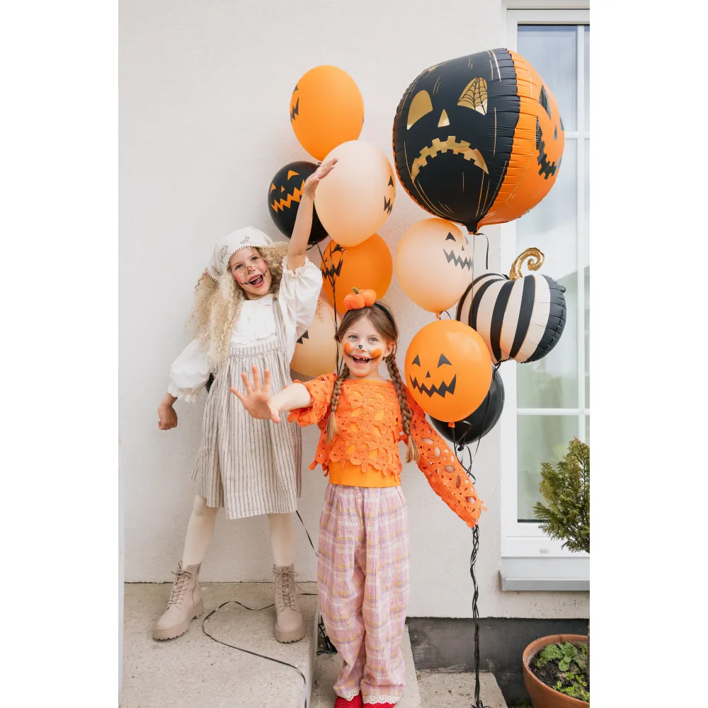 Balon Folie Scary Pumpkins 50cm Negru-Portocaliu