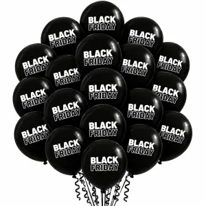 SET 50 Baloane negre 30cm print BLACK FRIDAY
